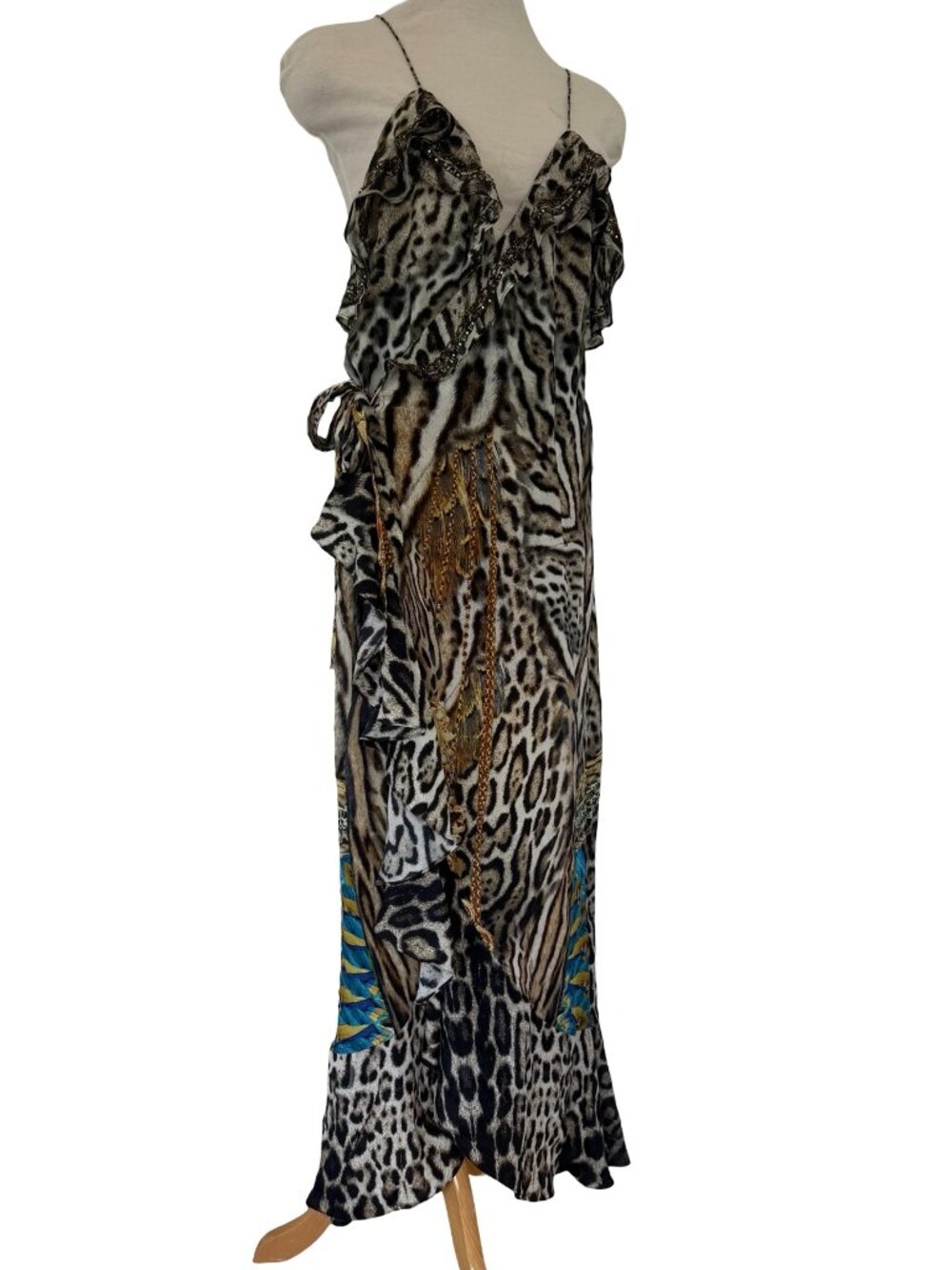Camilla silk leopard print maxi dress/cover-up - Cavalli Style
